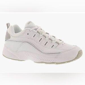 (1689) Easy Spirit Women's Romy Sneaker  White silver glitter New 9 1/2 M